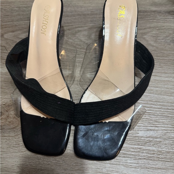 Shein black & clear formal block kitten heels - Picture 4 of 6